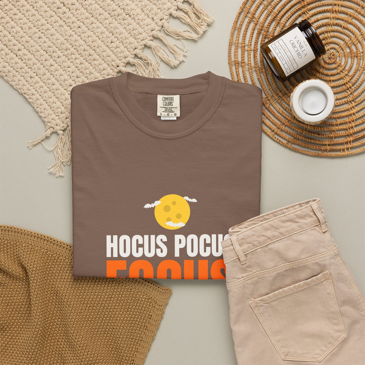 Hocus Pocus Focus | Women's Halloween Garment-Dyed Graphic Tee
