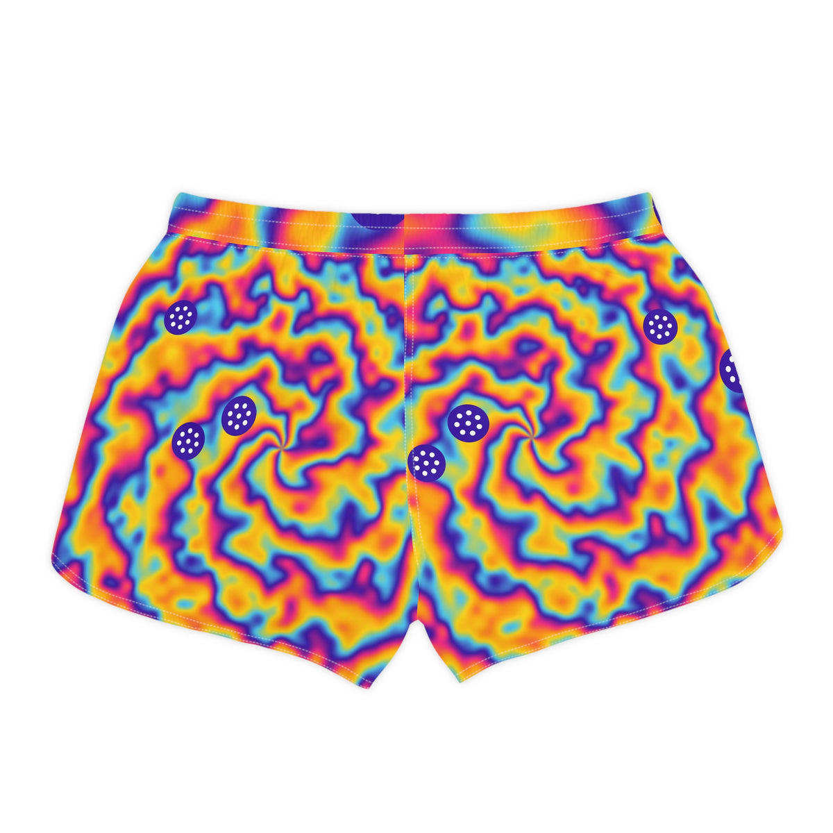 Pickleball Sunrise Punch Tie-Dye Spin Women's Athletic Shorts with Pockets