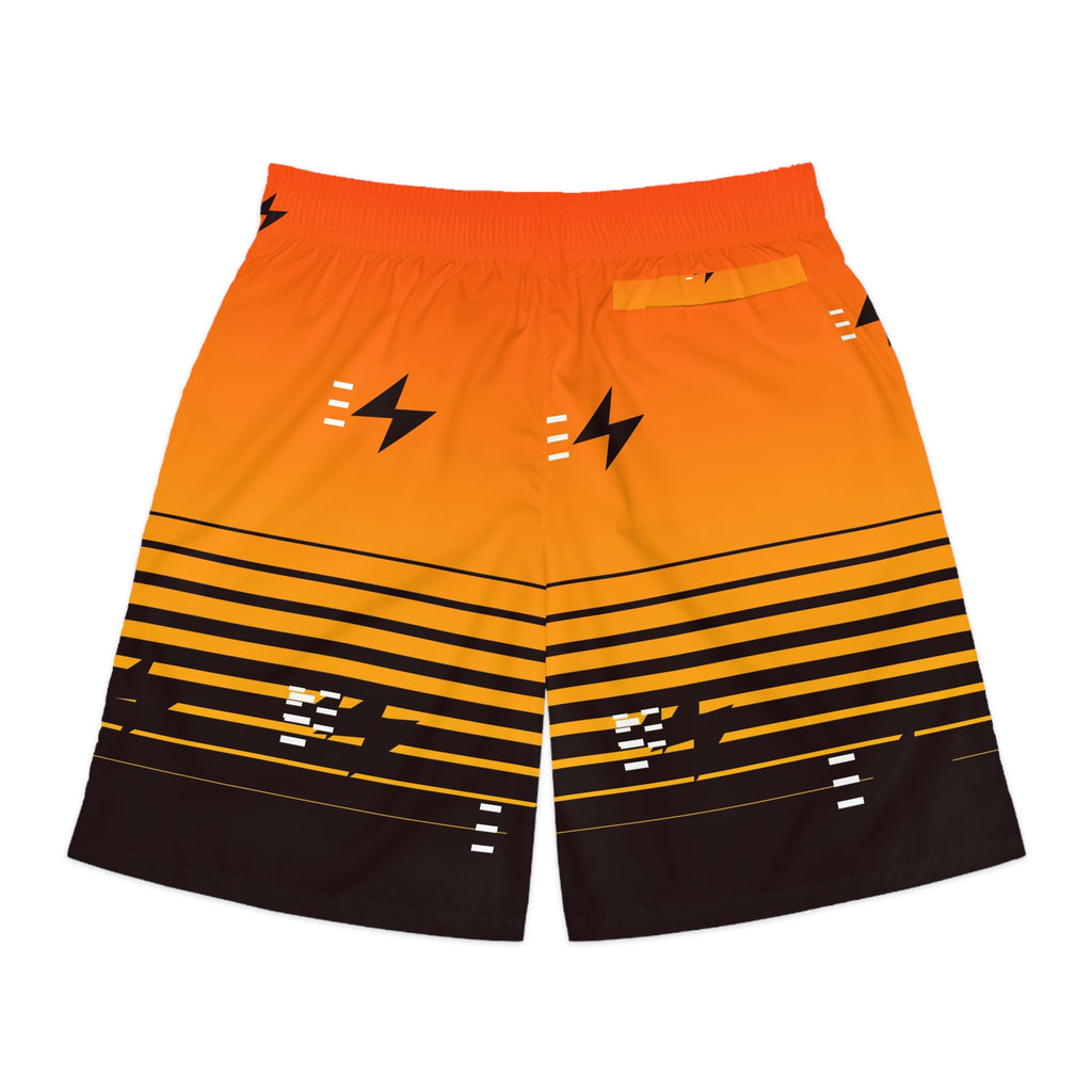 Running Solar Flare Horizon Fade Men's Athletic Shorts with Pockets