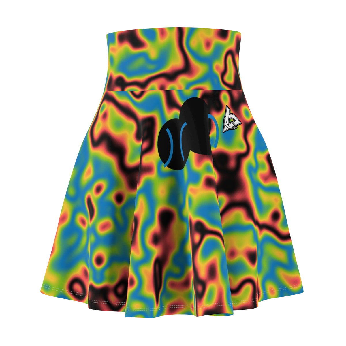 Tennis Rainbow Rally Marble Flow Women's Athletic Skater Skirt