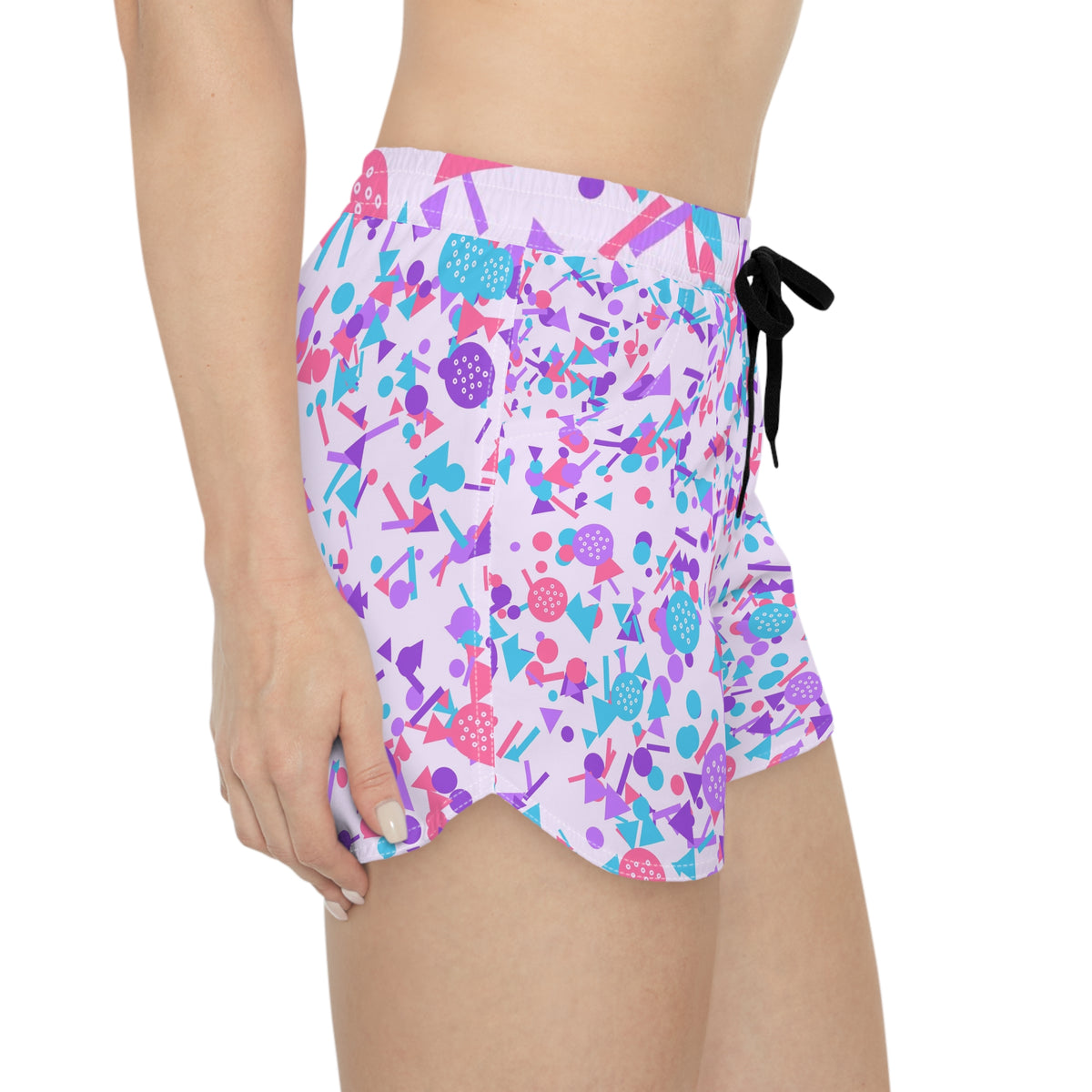 Golf Lilac Wave Confetti Pop Women's Athletic Shorts with Pockets
