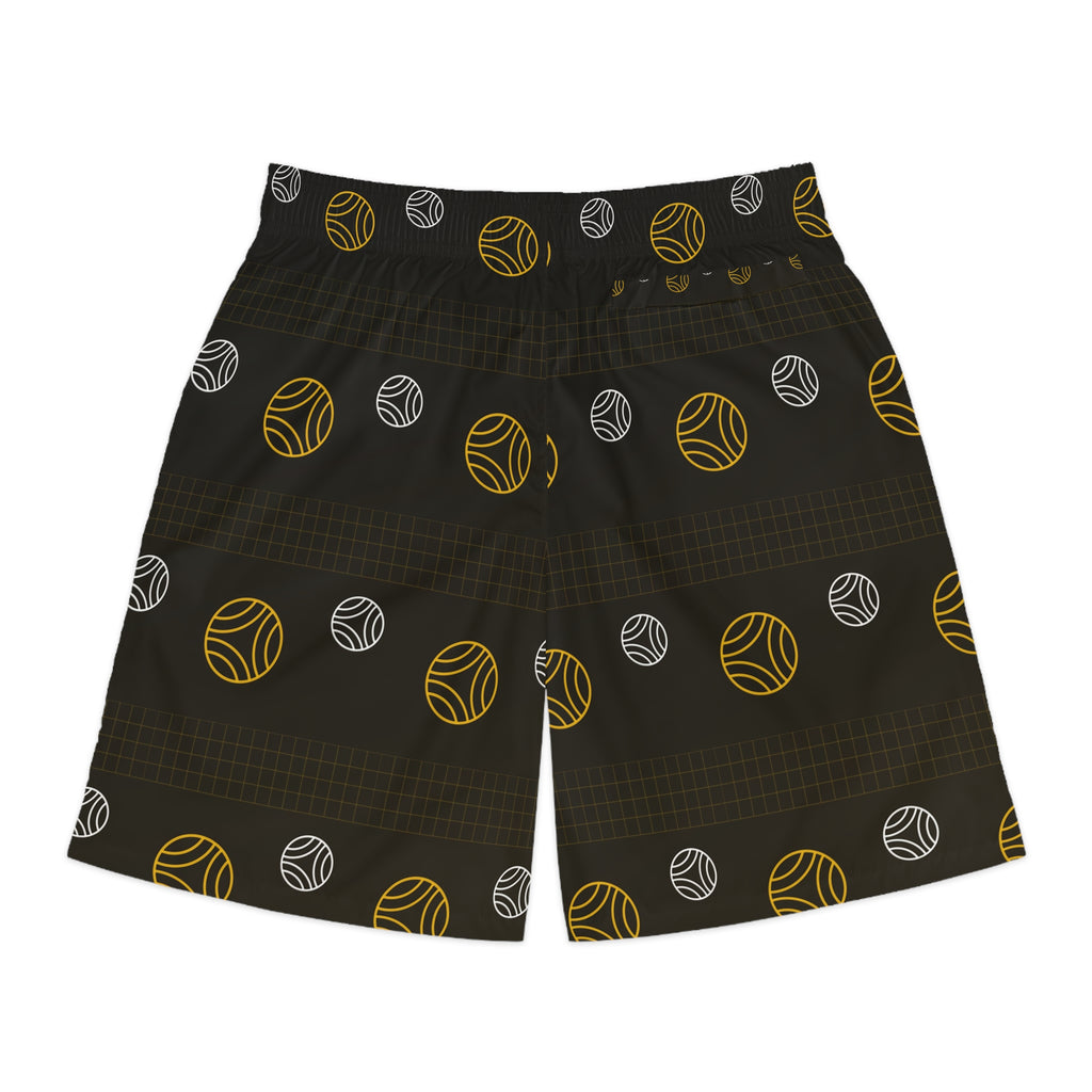 Volleyball Gold Rush Spike Panel Men's Athletic Shorts with Pockets