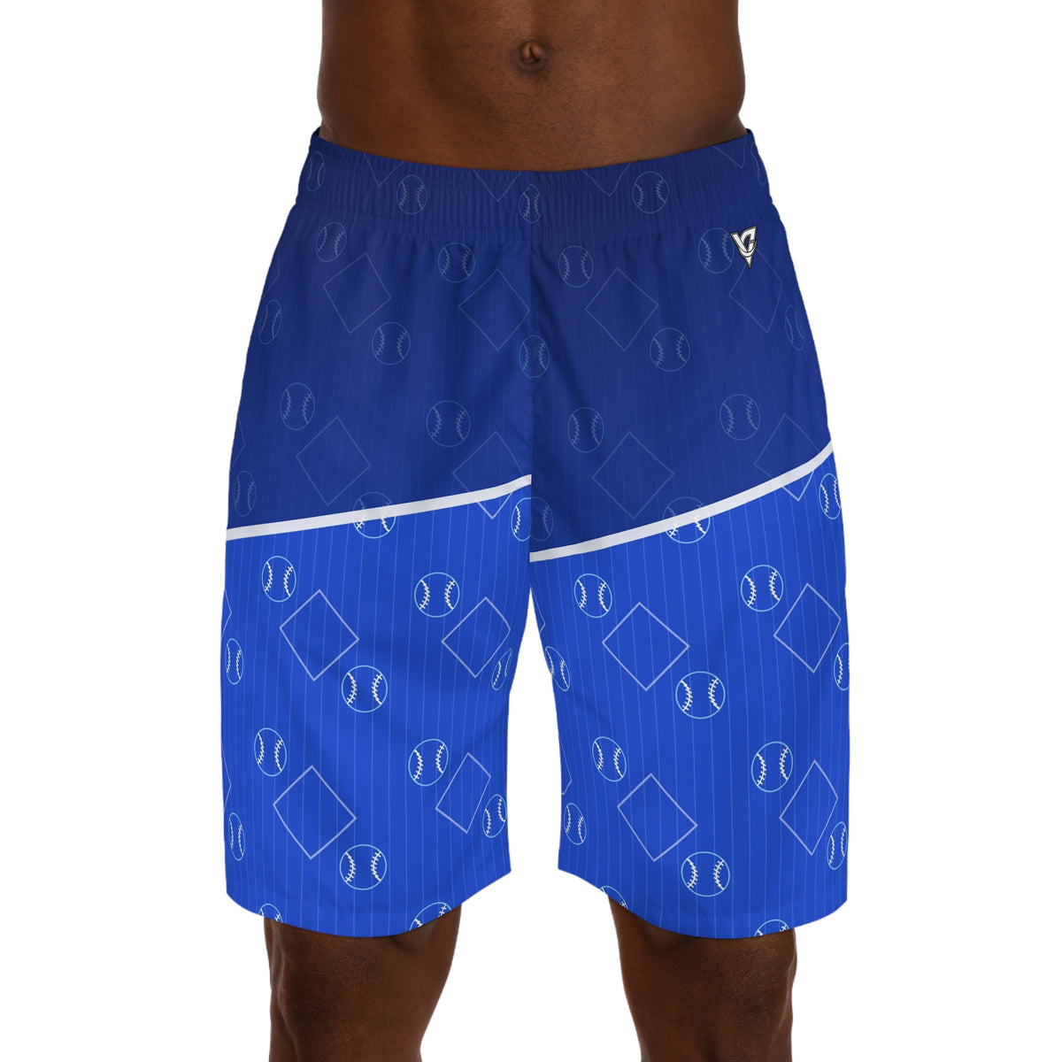Baseball & Softball Royal Ice Diamond Stitch Men's Athletic Shorts with Pockets