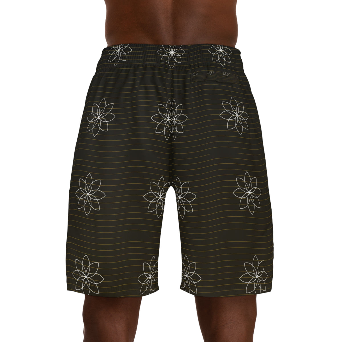 Yoga Gold Rush Flow Lotus Men's Athletic Shorts with Pockets