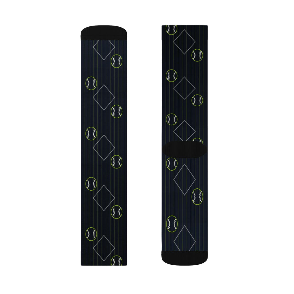 Baseball & Softball Volt Night Diamond Stitch Athletic Crew Socks