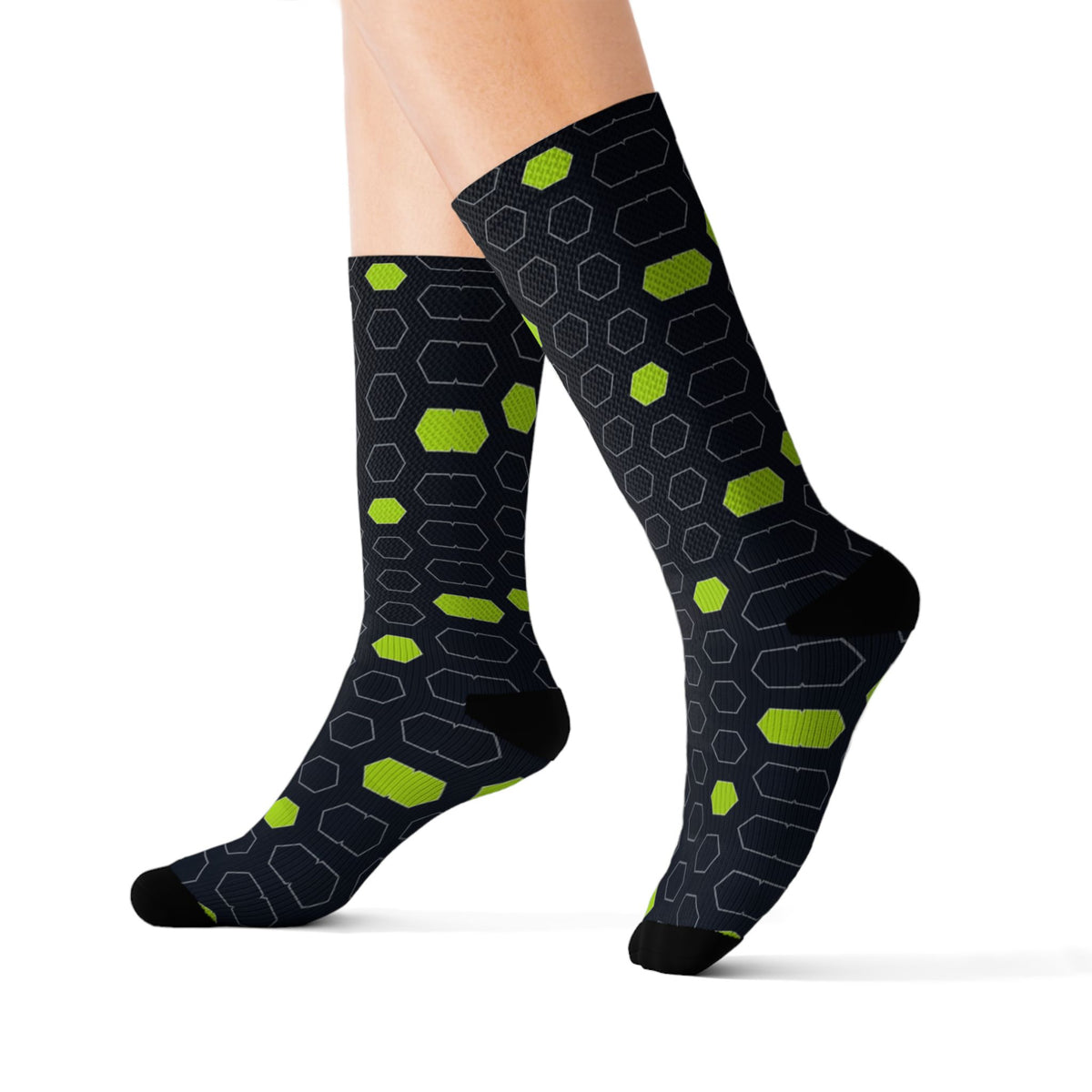 Soccer Volt Night Hex Pitch Athletic Crew Socks