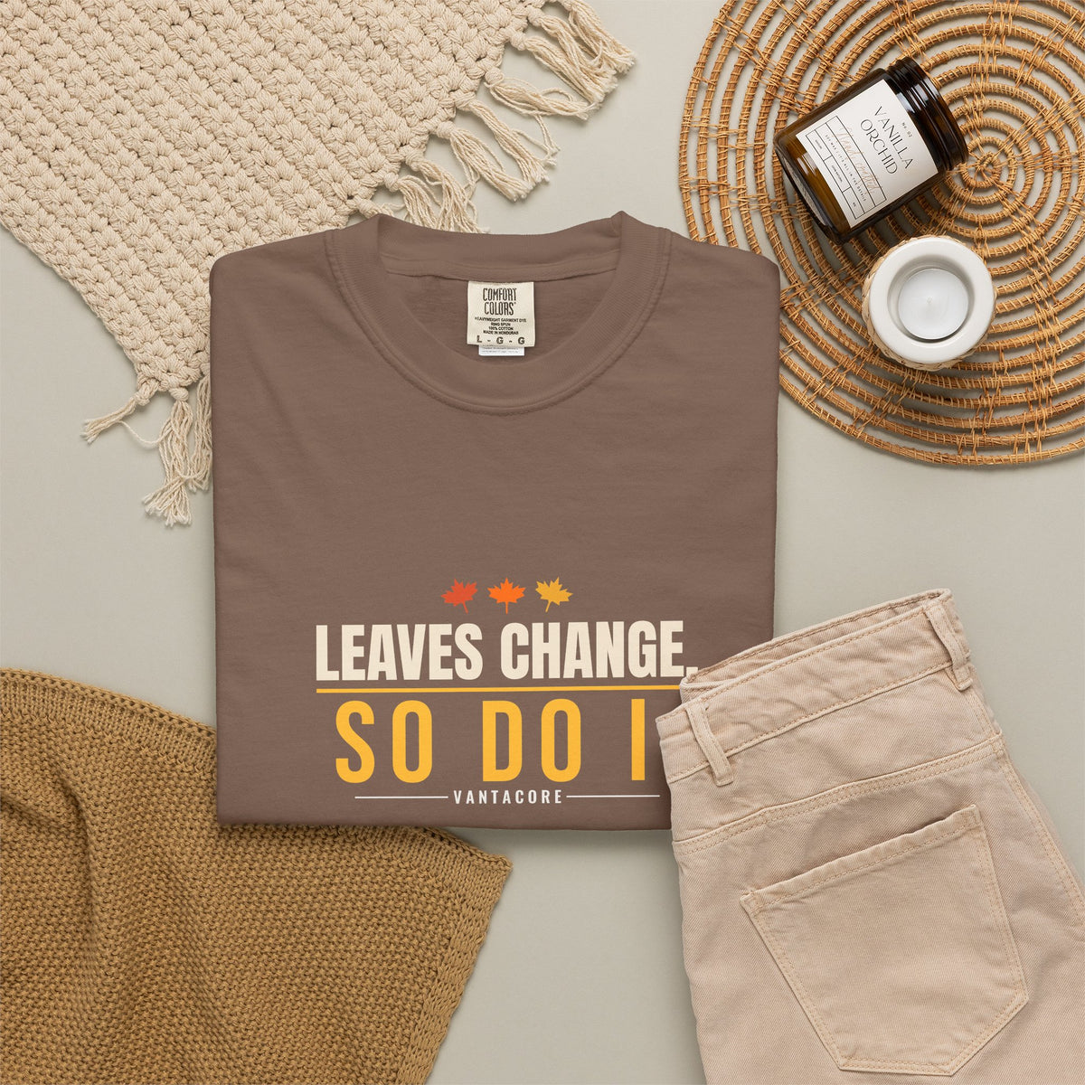 Leaves Change. So Do I. | Women's Garment-Dyed Graphic Tee