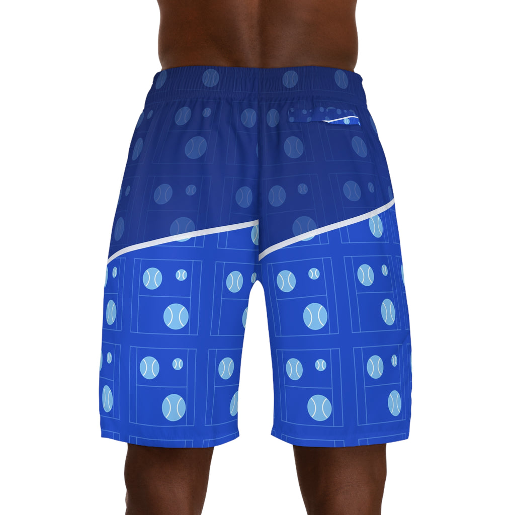 Tennis Royal Ice Baseline Seam Men's Athletic Shorts with Pockets