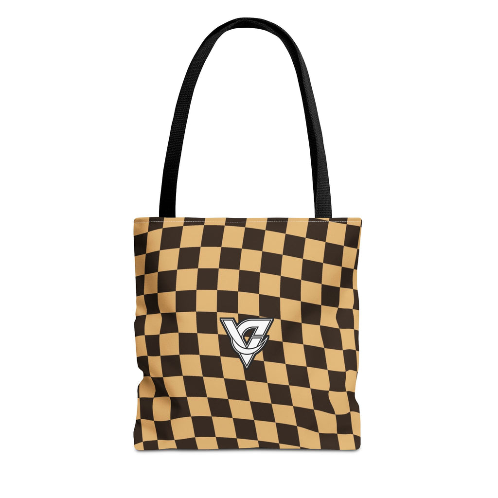 Desert Warp Check Tote Bag — All-Over Print Gym & Everyday Tote