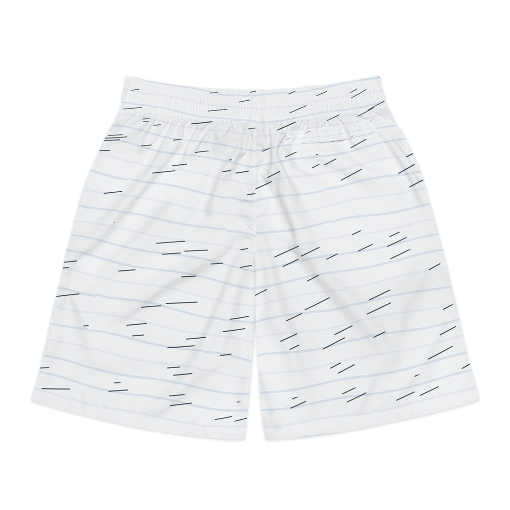 Running Arctic White Pace Lanes Men's Athletic Shorts with Pockets