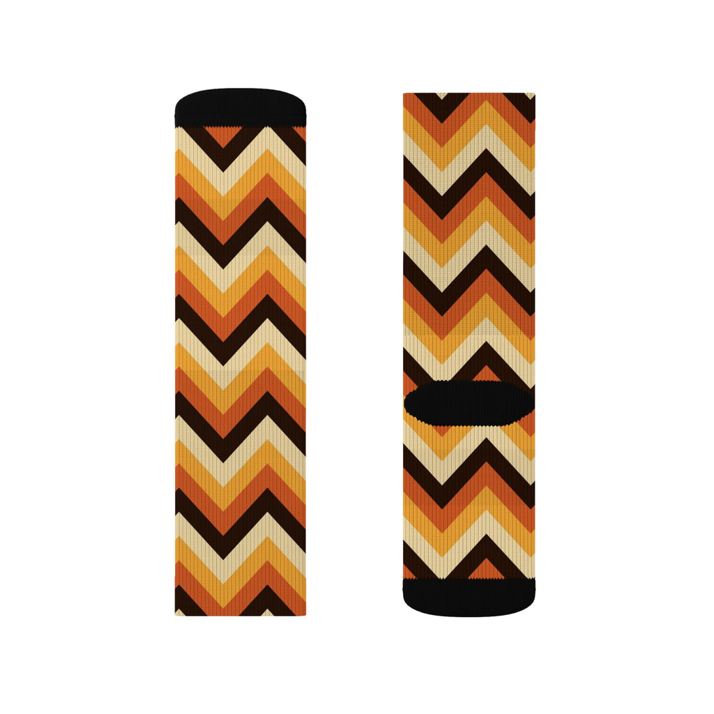 Golden Hour Chevron Athletic Crew Socks