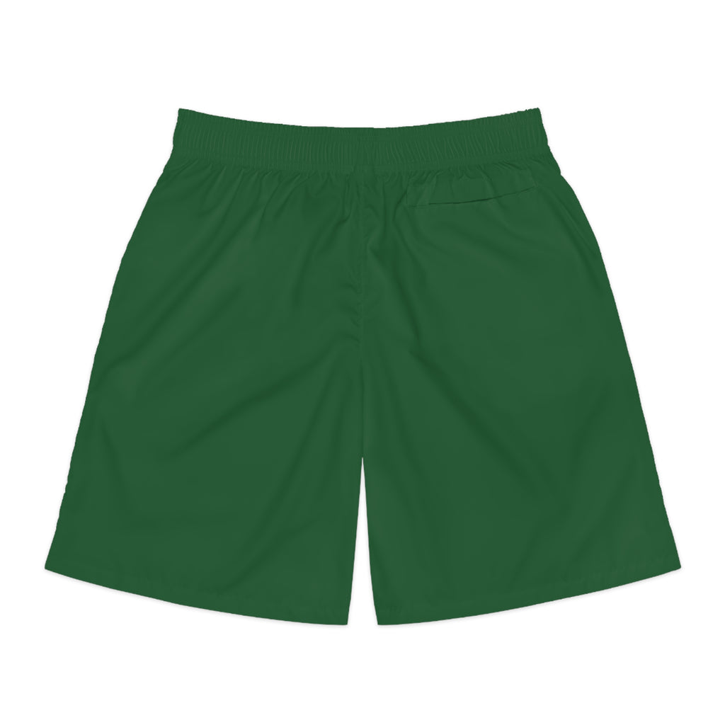 Vantacore Solid Forest Green Men's Athletic Shorts with Pockets