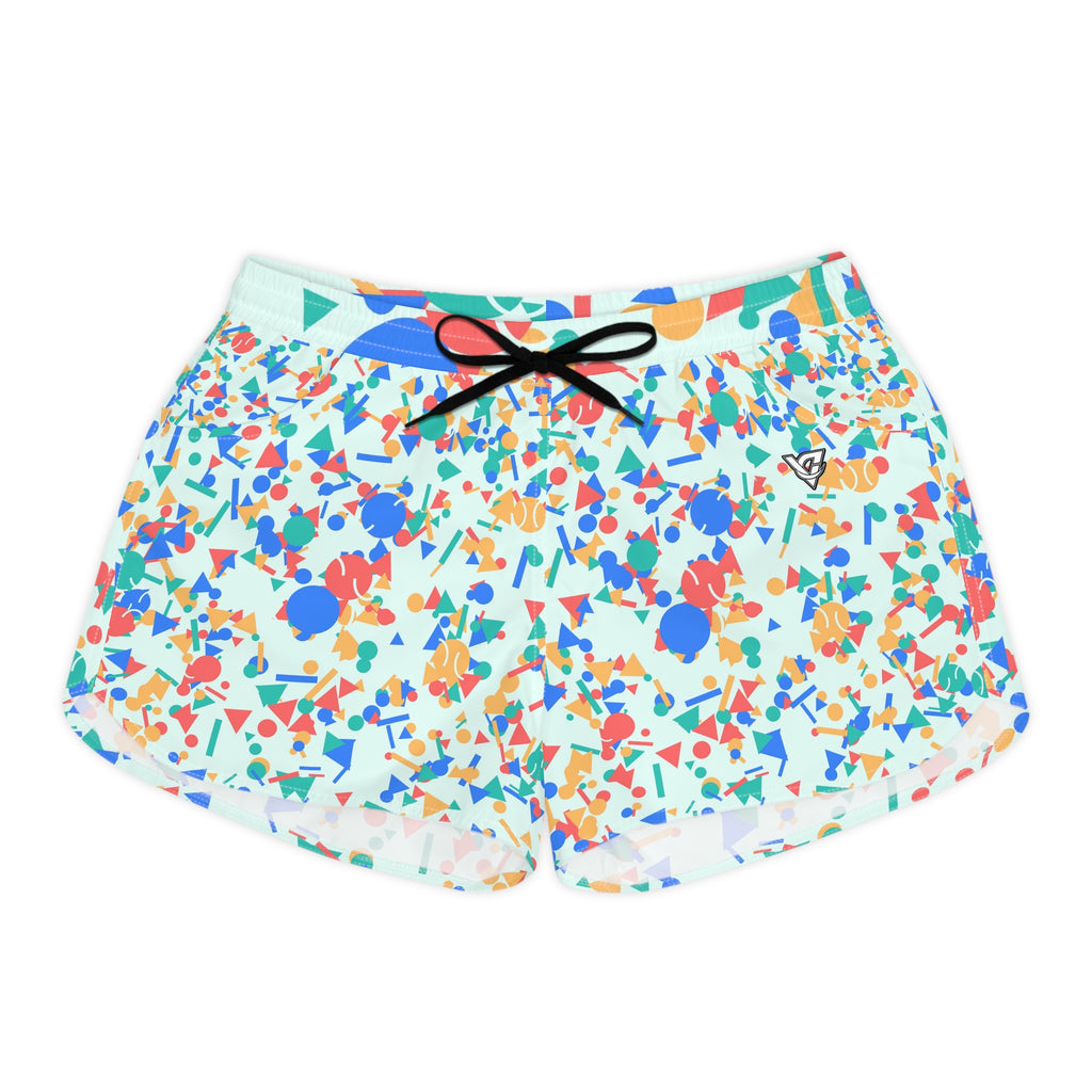 Tennis Sea Glass Confetti Pop Women's Athletic Shorts with Pockets