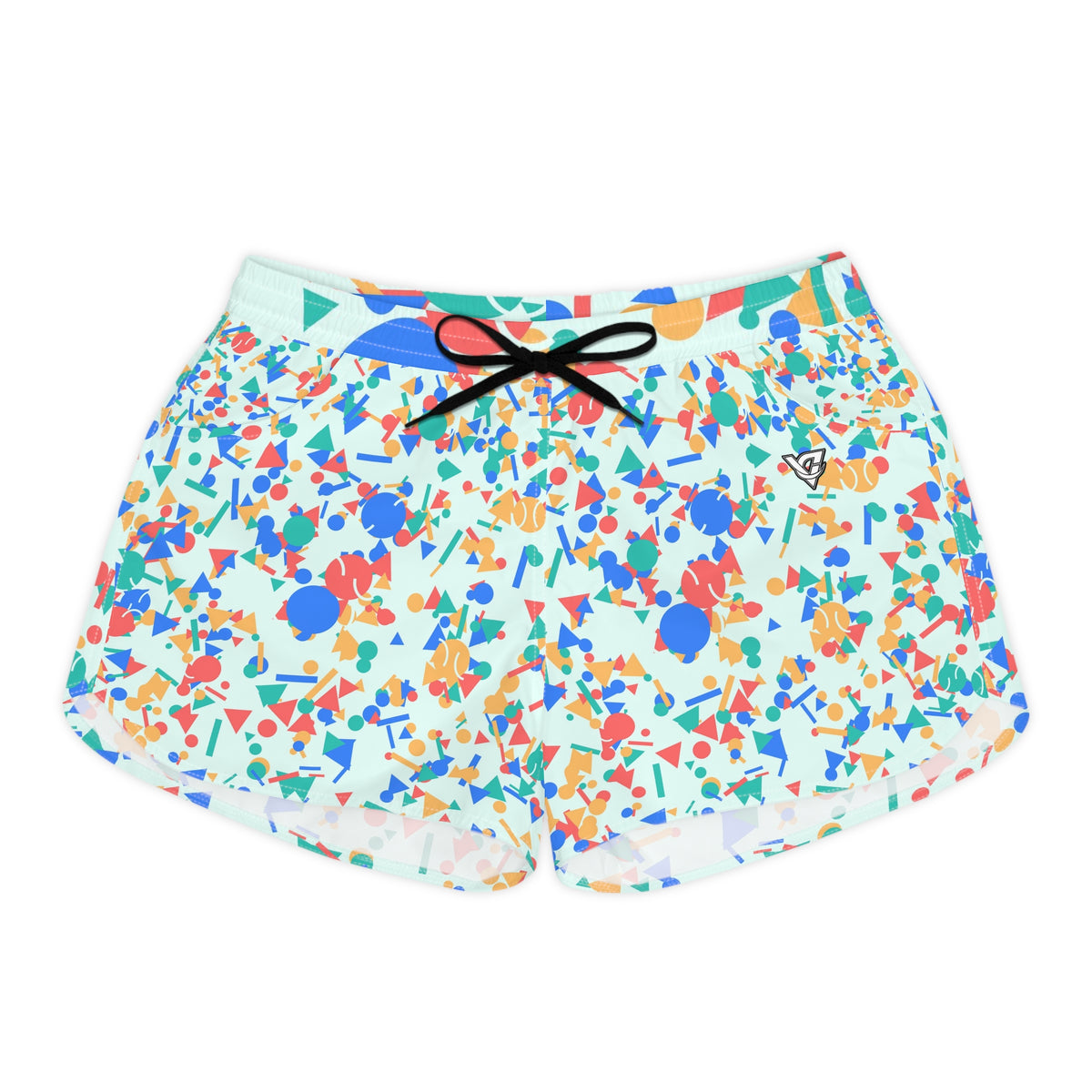 Tennis Sea Glass Confetti Pop Women's Athletic Shorts with Pockets