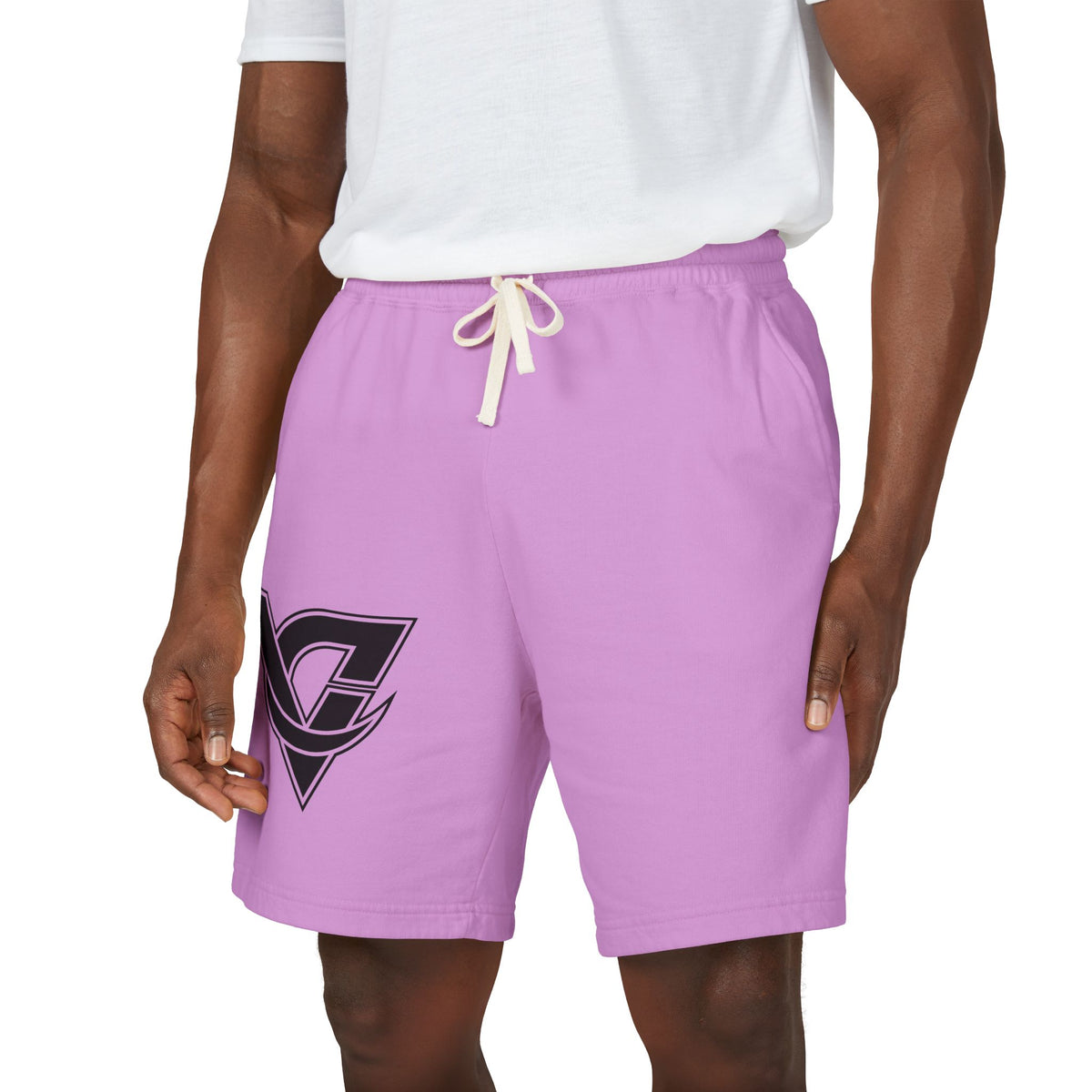 Lightweight Fleece Sweat Shorts — Retro V Logo Casual Lounge Shorts