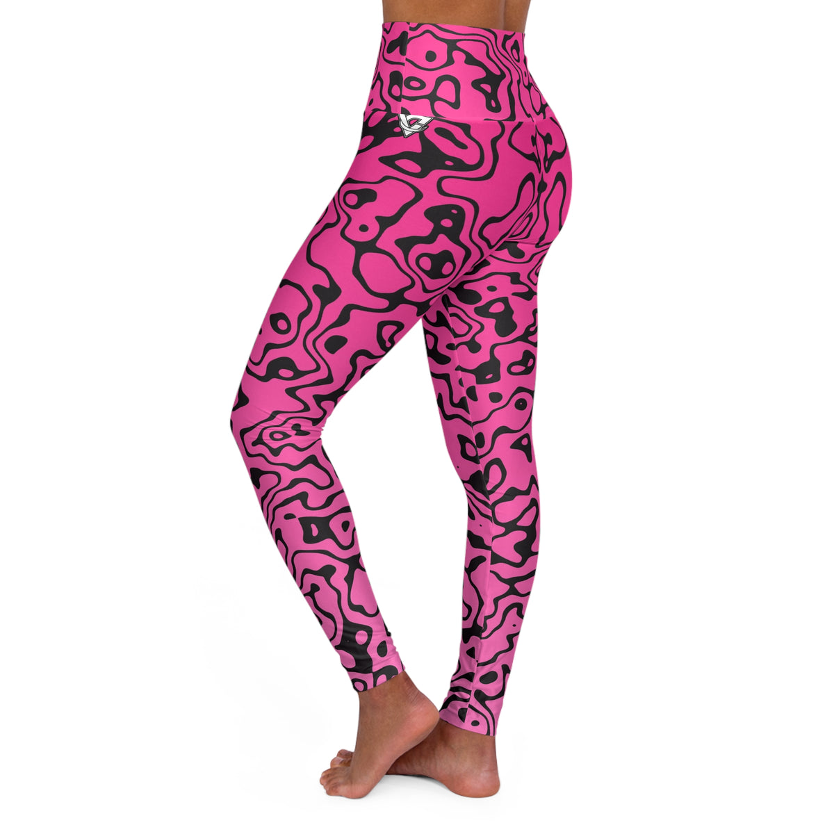 Hot Pink Tiger High-Waisted Yoga Leggings (AOP)