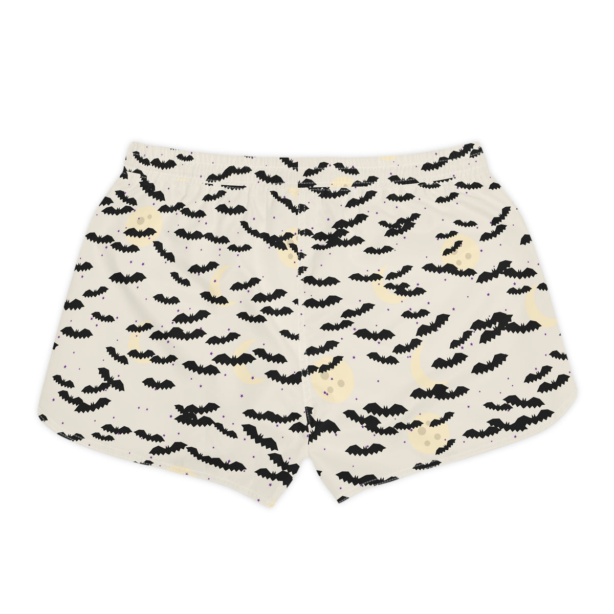 Women's Multipurpose Athletic Shorts with Pockets | Halloween Bone White Bat Swarm