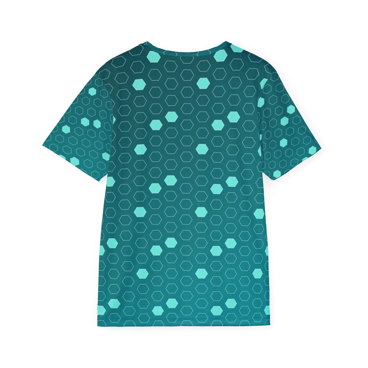 Soccer Teal Wave Hex Pitch Men's Sports Jersey