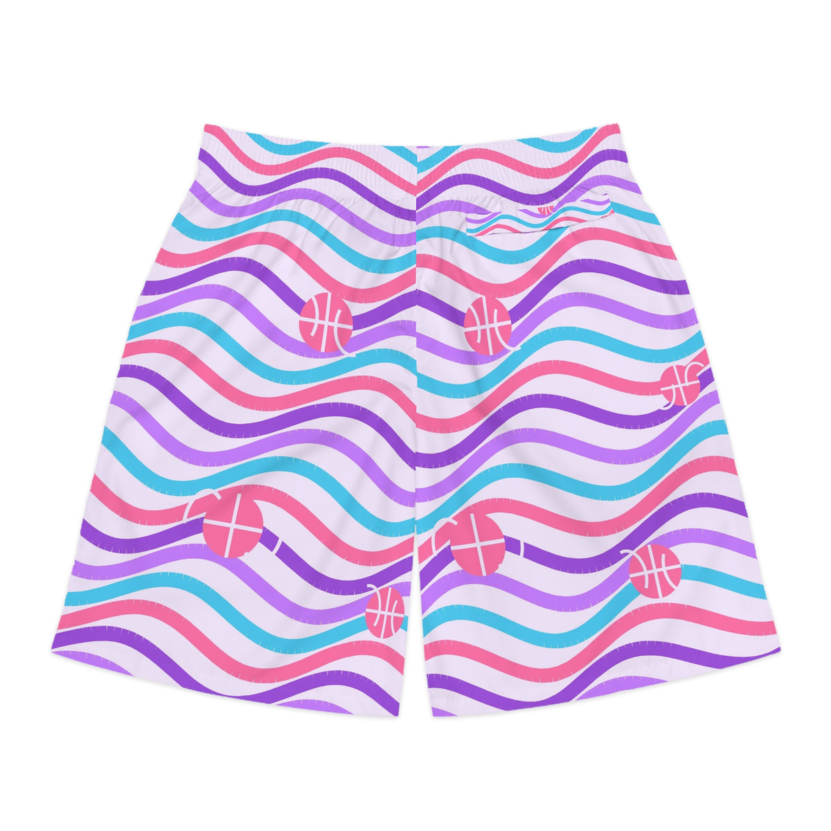 Basketball Lilac Wave Wave Rider Men's Athletic Shorts with Pockets
