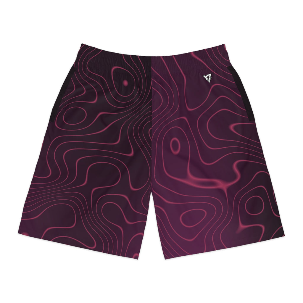 Men's Plum Spice Topo Performance Jogger Athletic Shorts with Pockets
