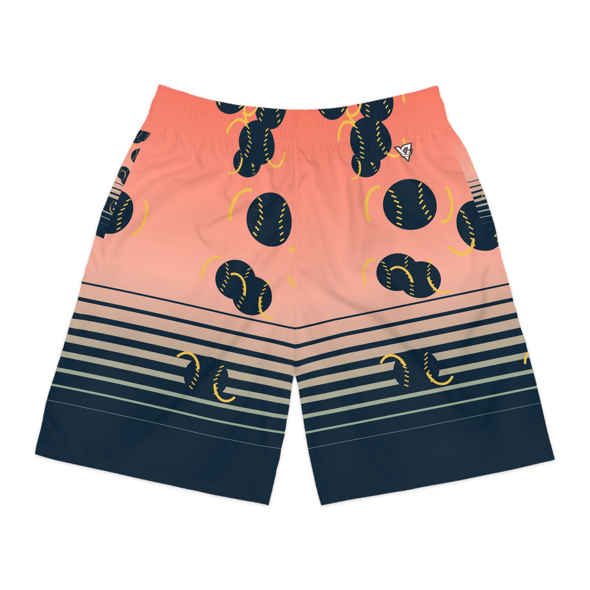 Baseball & Softball Coral Reef Horizon Fade Men's Athletic Shorts with Pockets