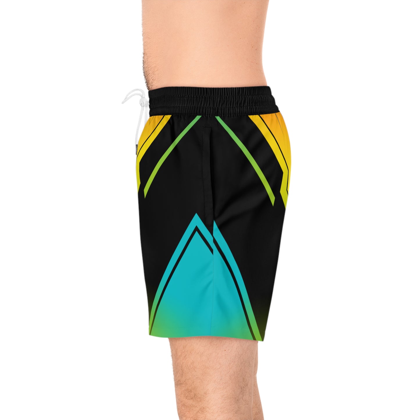 Vibrant Gradient Geometric Jogger Shorts - No Pockets