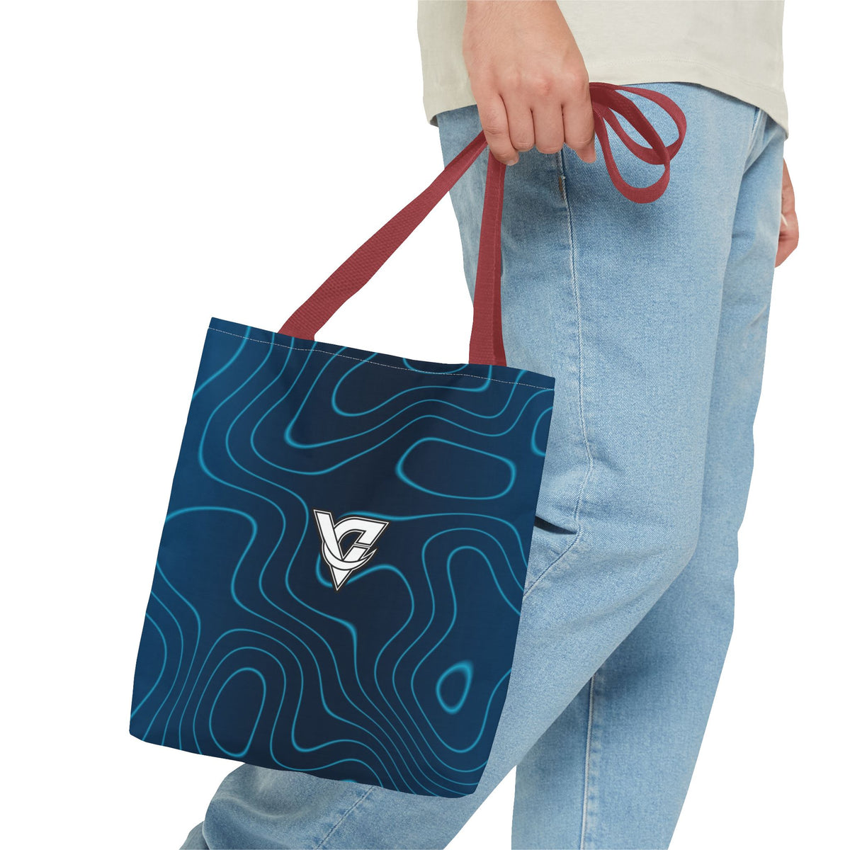 Ocean Topo Tote Bag — All-Over Print Gym & Everyday Tote