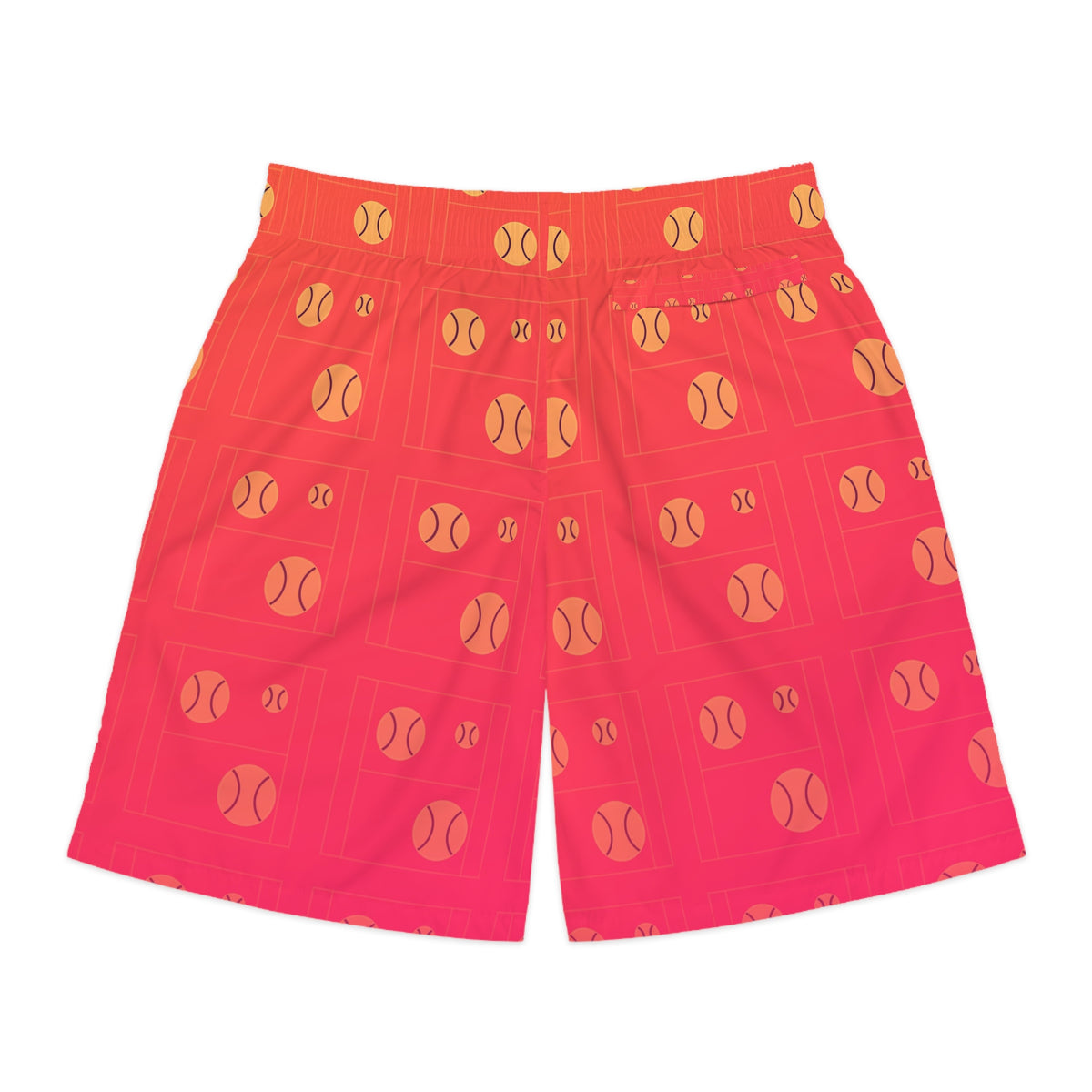 Tennis Sunset Fade Baseline Seam Men's Athletic Shorts with Pockets