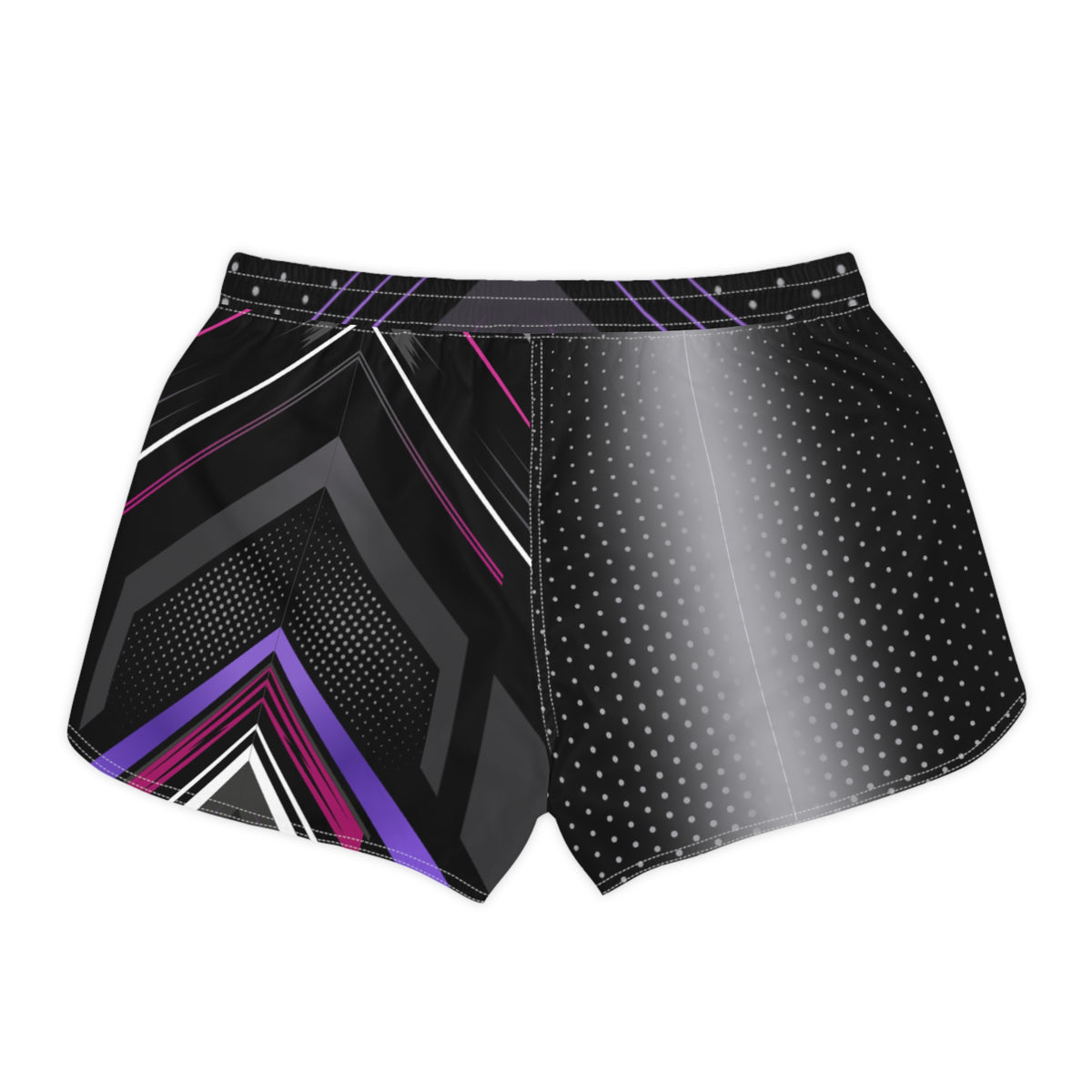 Women's Multipurpose Athletic Shorts with Pockets – Shadow Prism Black, Purple & Pink