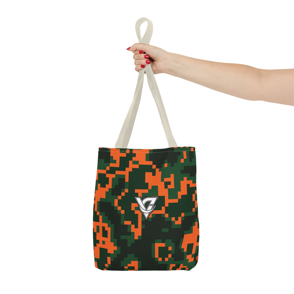Evergreen Ember Digital Camo Tote Bag — All-Over Print Gym & Everyday Tote