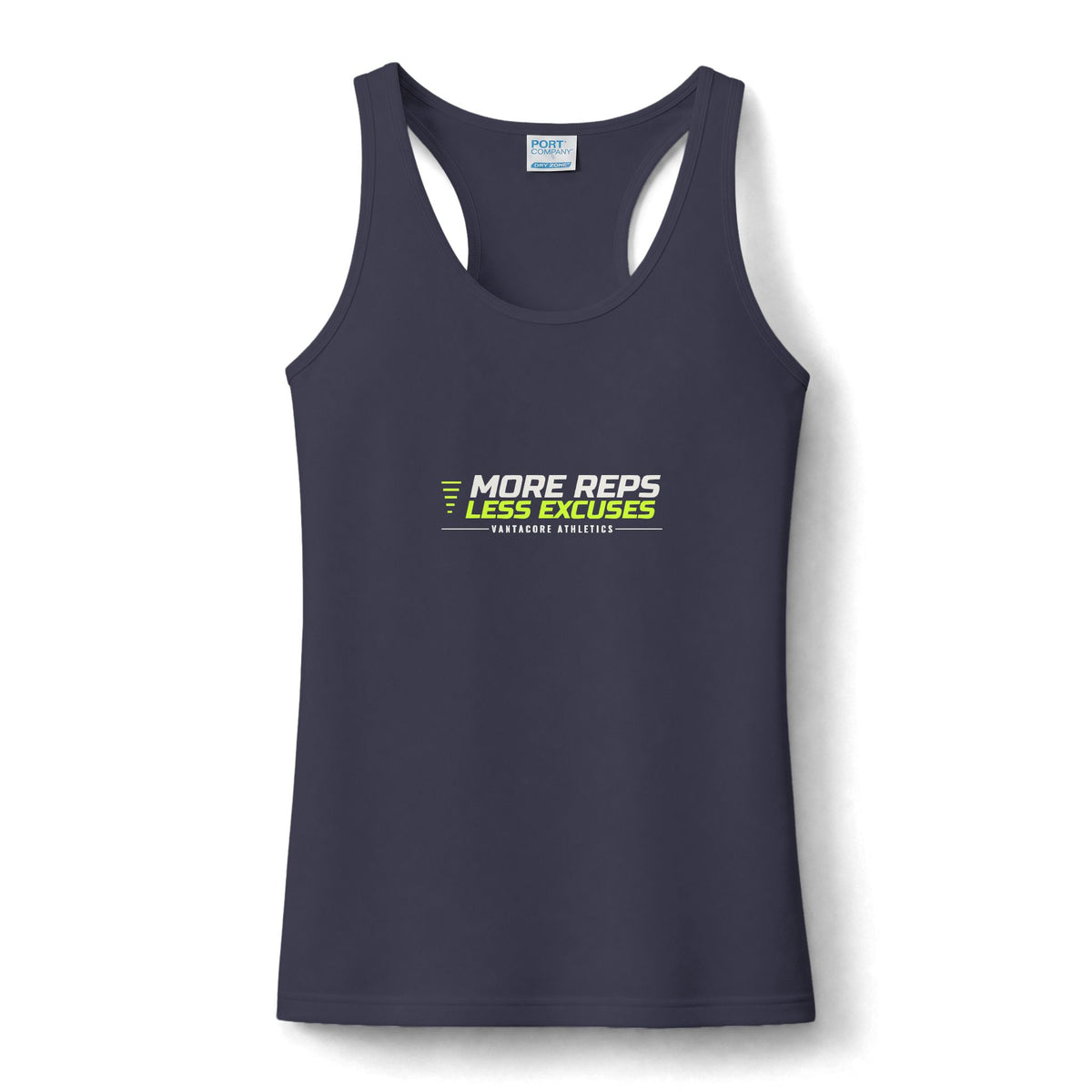More Reps Less Excuses | Women's Performance Racerback Tank