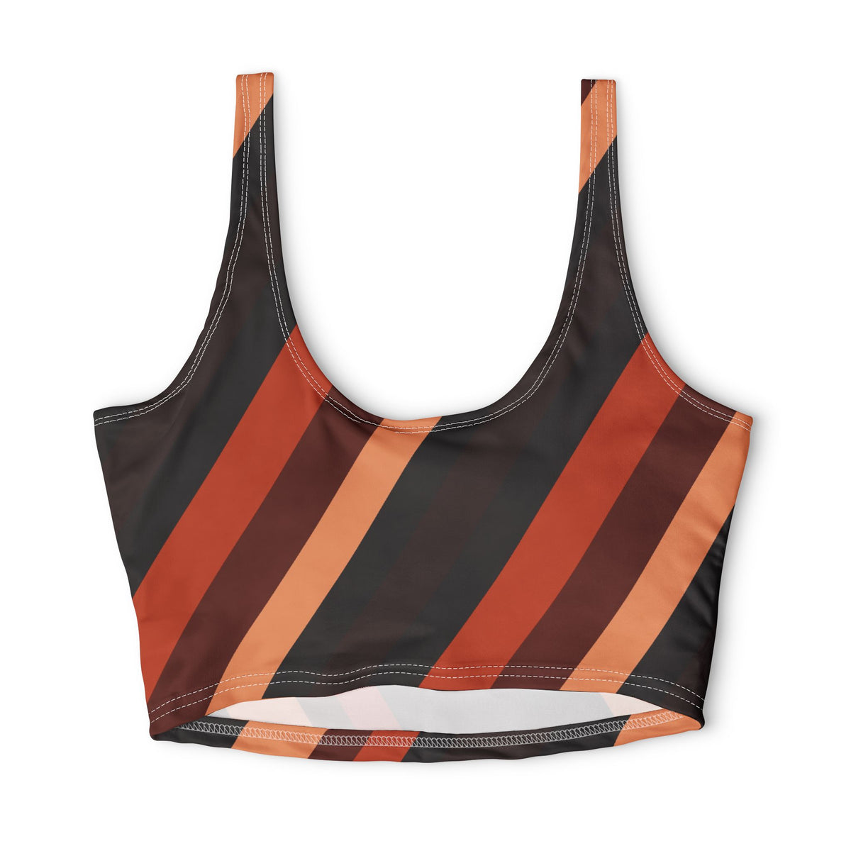 Rust Stripe Sports Bra
