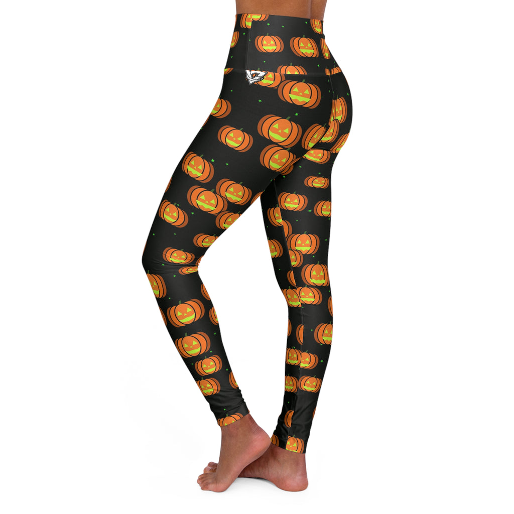 Halloween Toxic Slime Jack-O'-Lantern High-Waisted Yoga Leggings