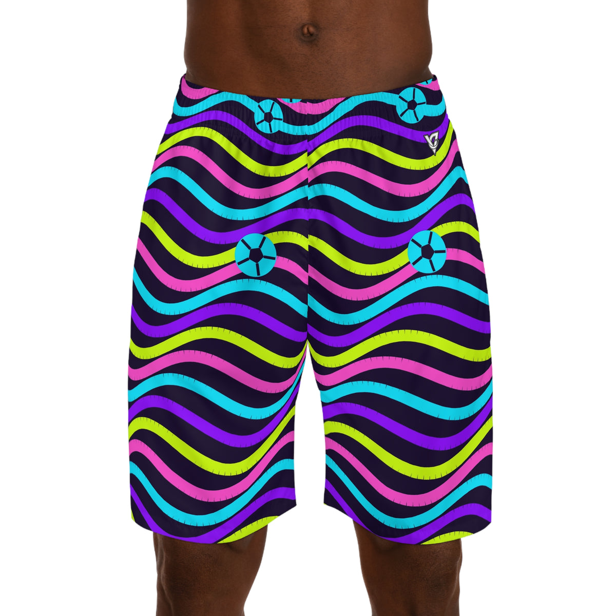 Soccer Violet Volt Wave Rider Men's Athletic Shorts with Pockets