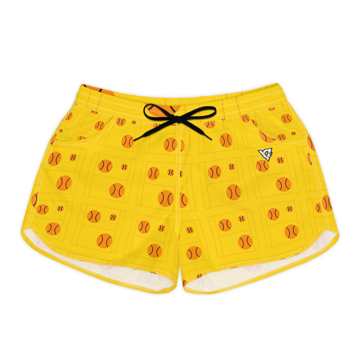 Tennis Neon Citrus Baseline Seam Women's Athletic Shorts with Pockets