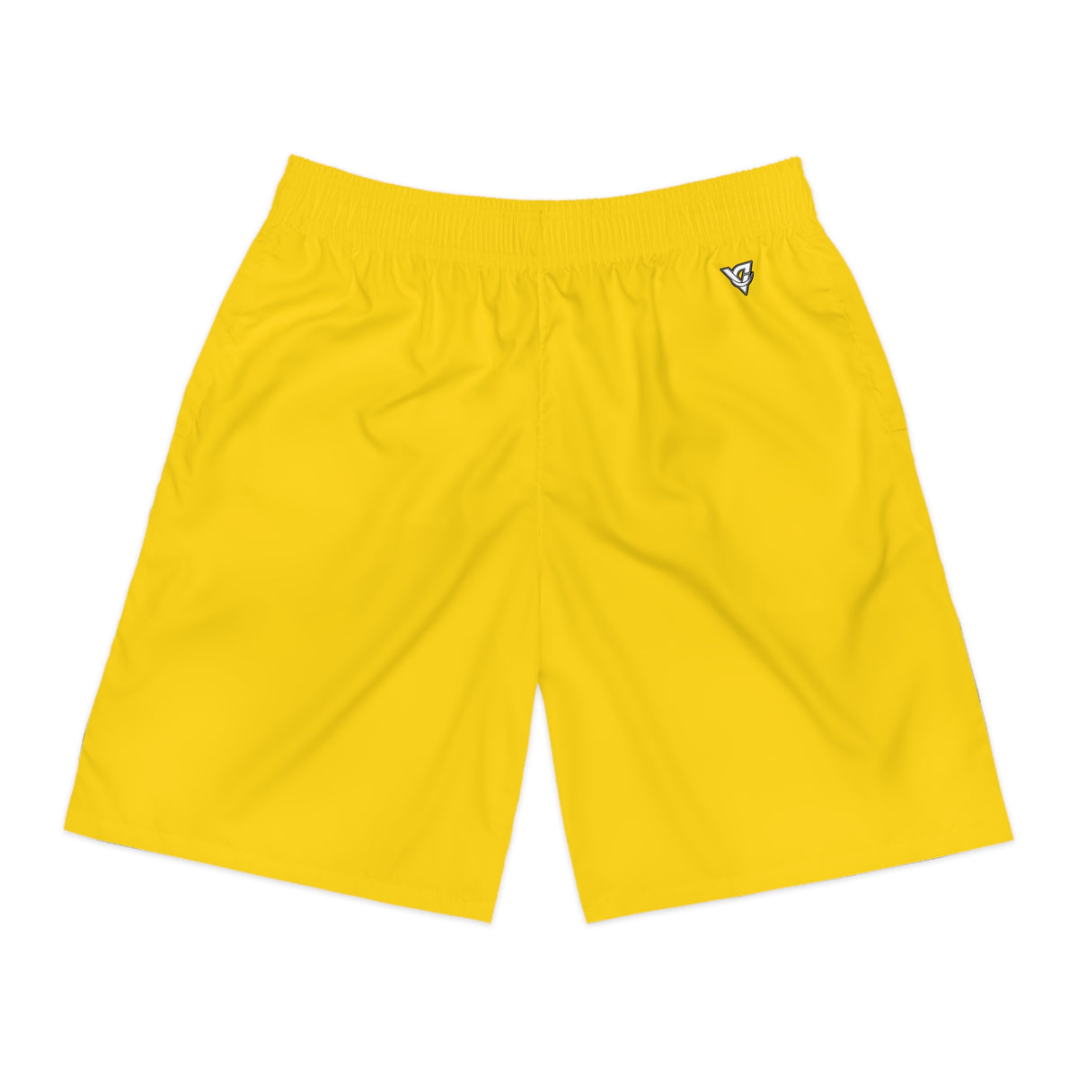 Vantacore Solid Sunshine Yellow Men's Athletic Shorts with Pockets