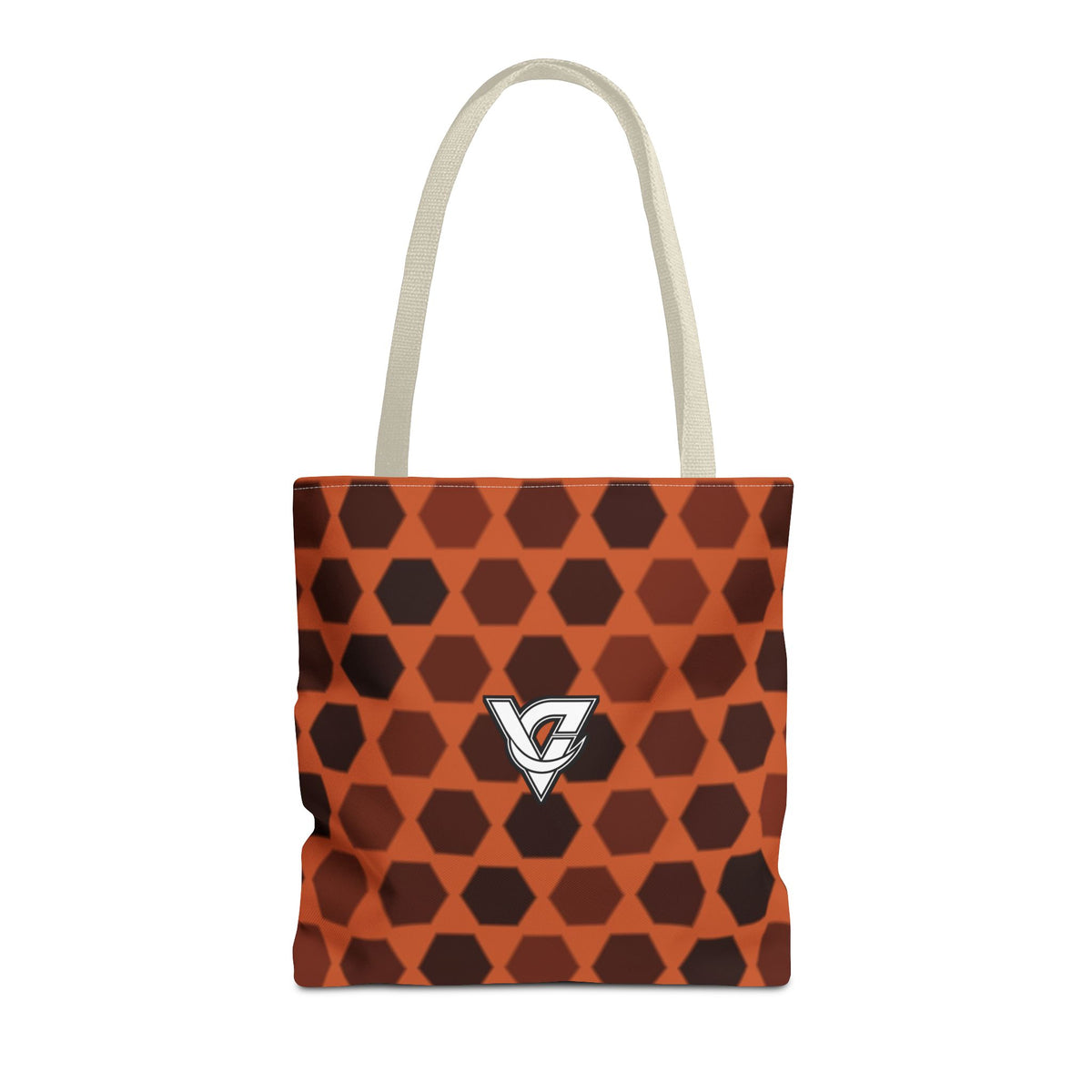 Auburn Hex Grid Tote Bag — All-Over Print Gym & Everyday Tote
