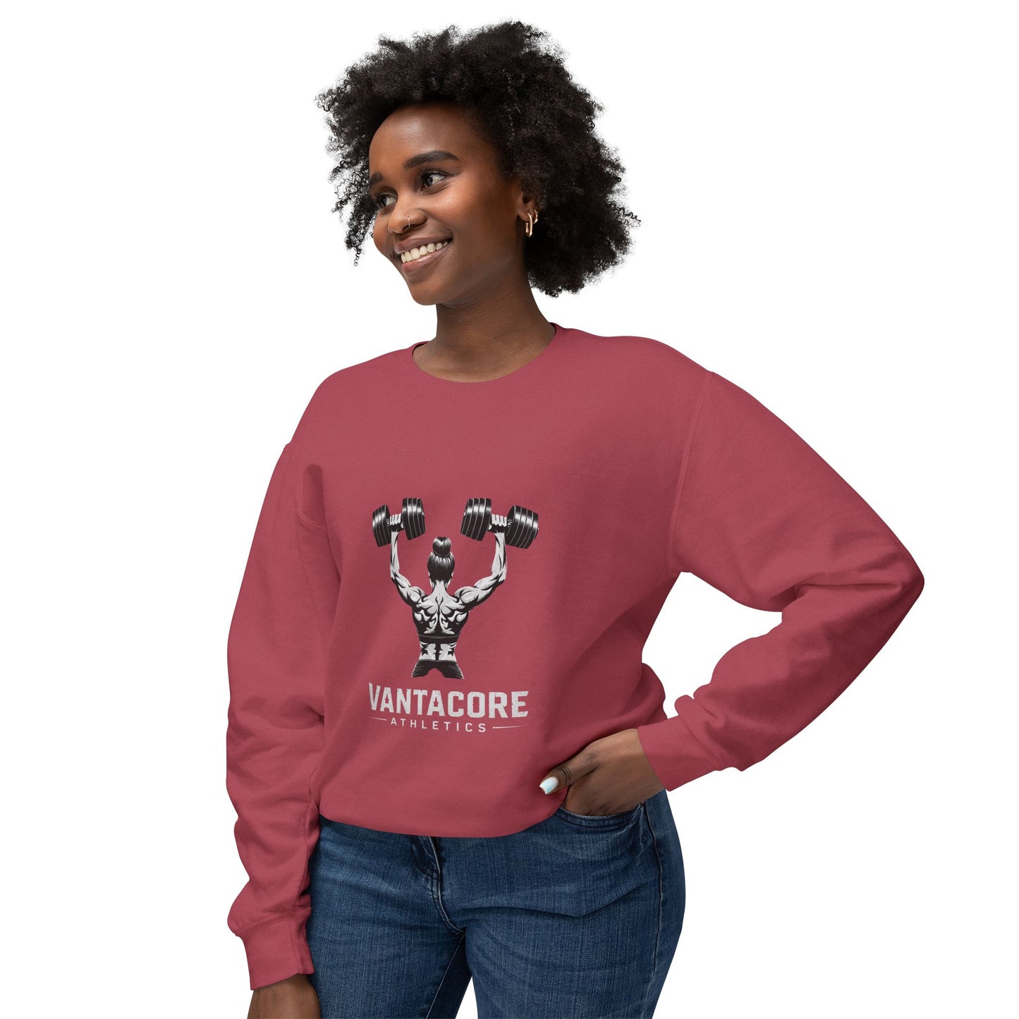 Weightlifting Crewneck Sweatshirt — Vantacore Athletics Dumbbell Design