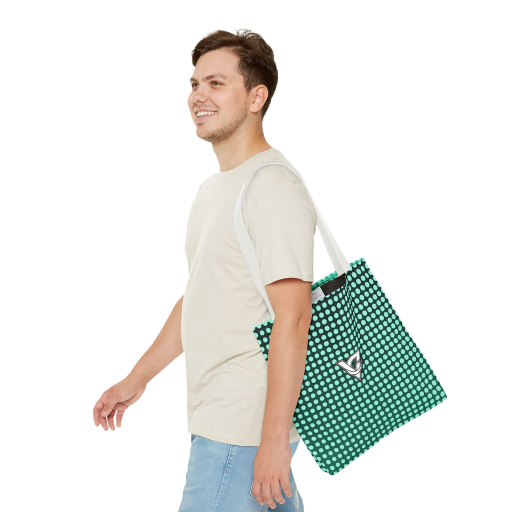 Mint Halftone Tote Bag — All-Over Print Gym & Everyday Tote
