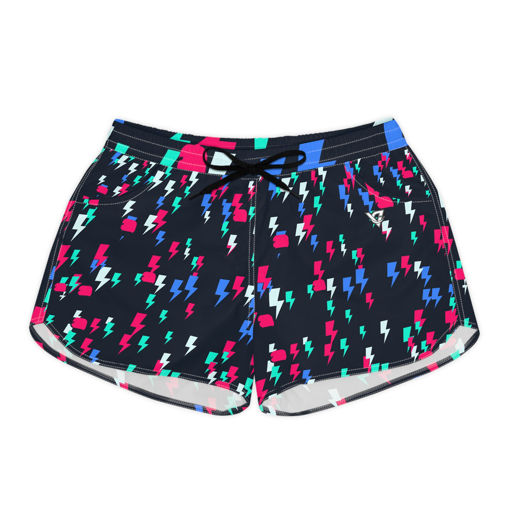 Combat Sports Arctic Neon Bolt Strike Women's Athletic Shorts with Pockets