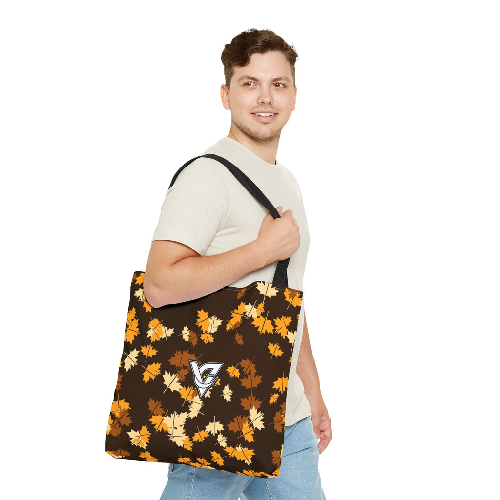 Amber Falling Leaves Tote Bag — All-Over Print Gym & Everyday Tote