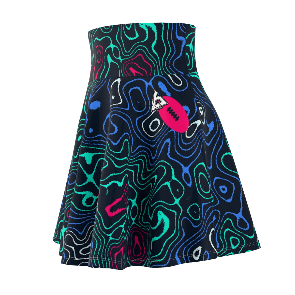 Football Arctic Neon Topo Trail Women's Athletic Skater Skirt