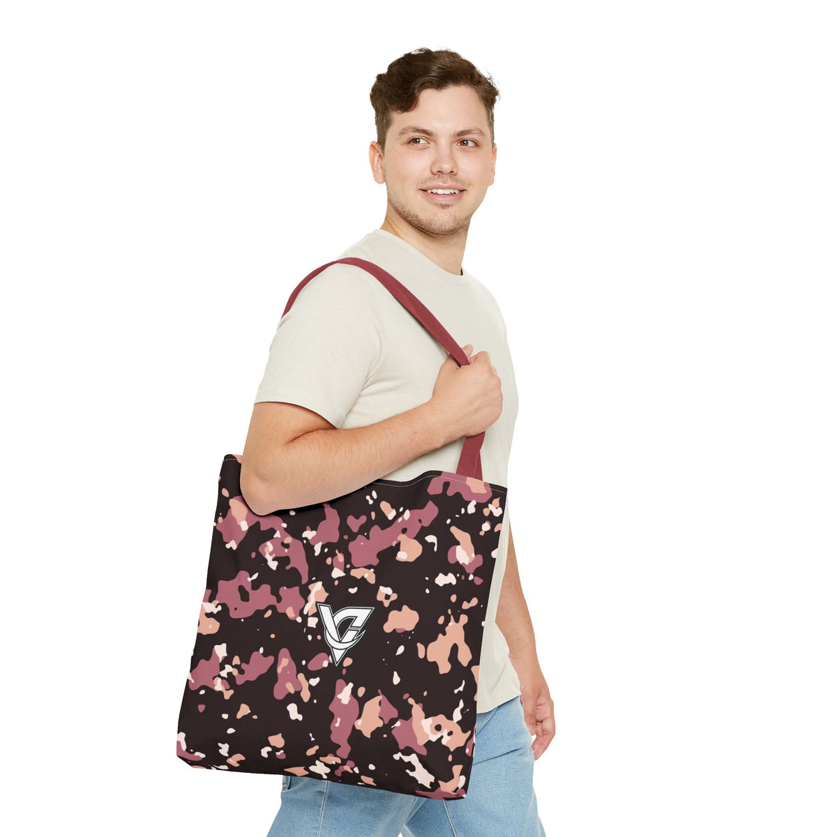 Rose Gold Splatter Tote Bag — All-Over Print Gym & Everyday Tote