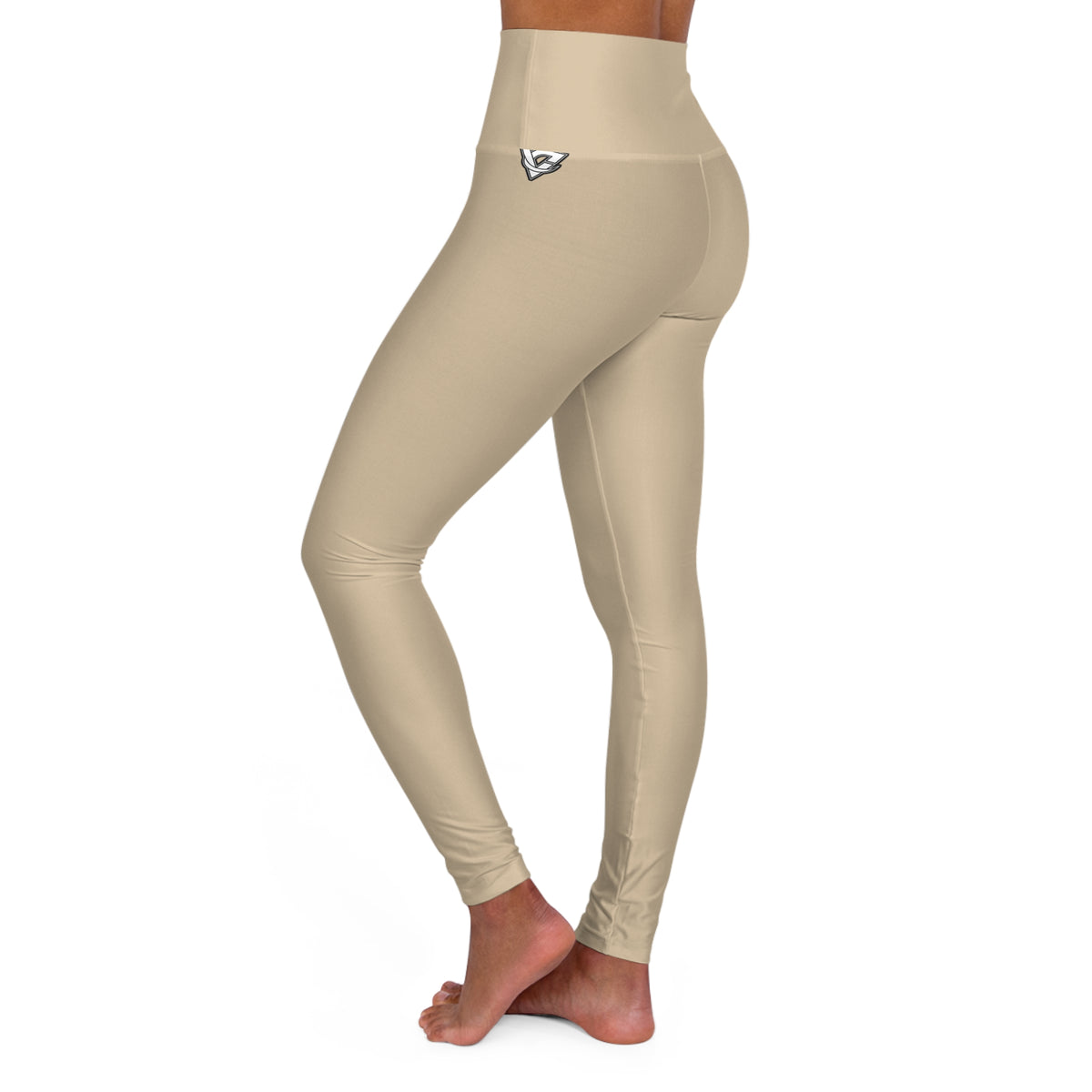 Sand Beige Essential High-Waisted Yoga Leggings