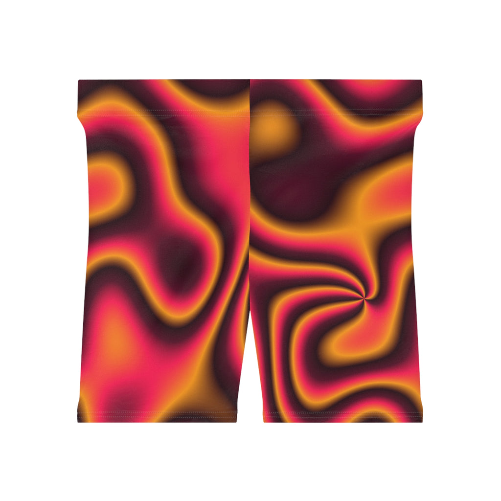 Infrared Tie-Dye Women's Biker Shorts — High-Waist Workout Shorts