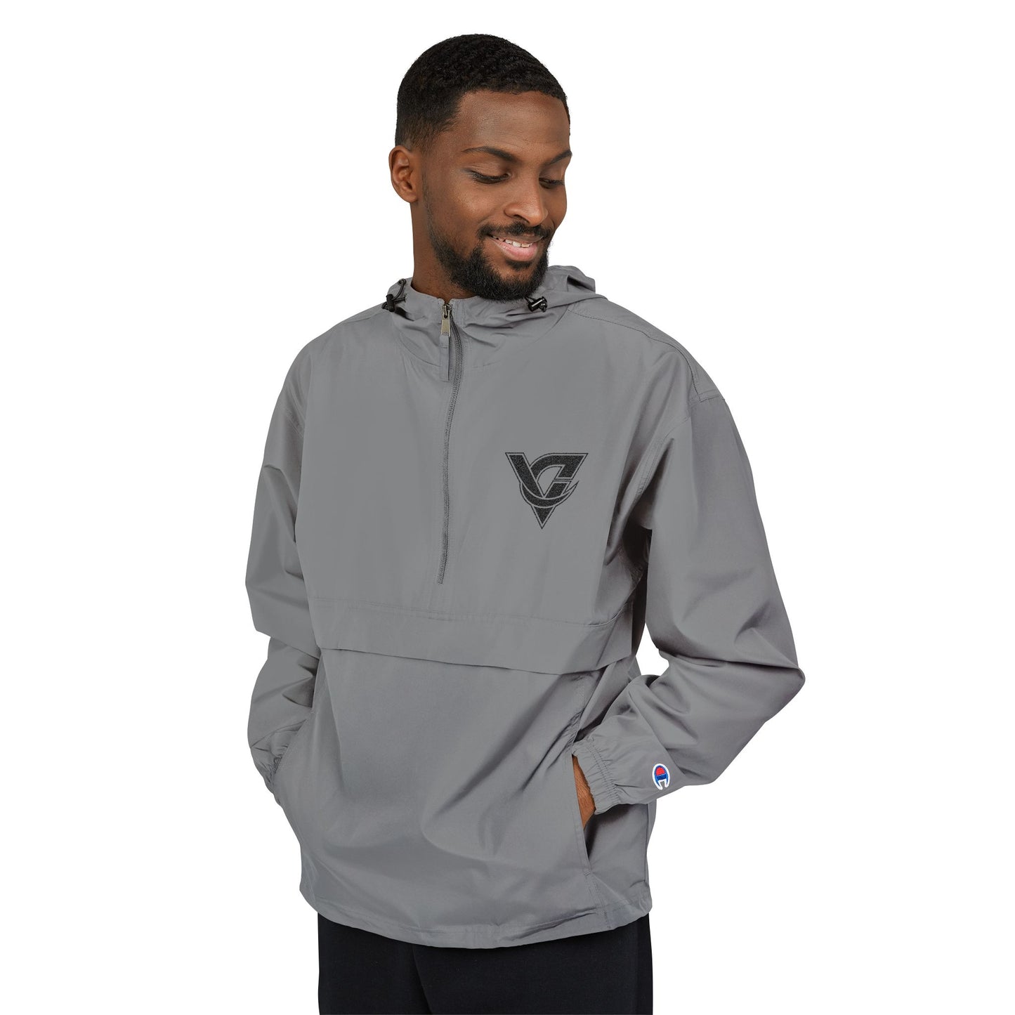 Packable Anorak Jacket — Lightweight Orange Windbreaker with Subtle Chest Logo