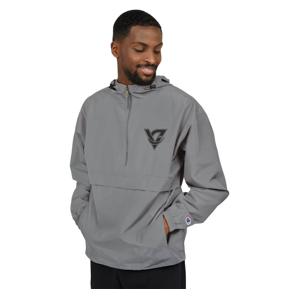 Packable Anorak Jacket — Lightweight Orange Windbreaker with Subtle Chest Logo