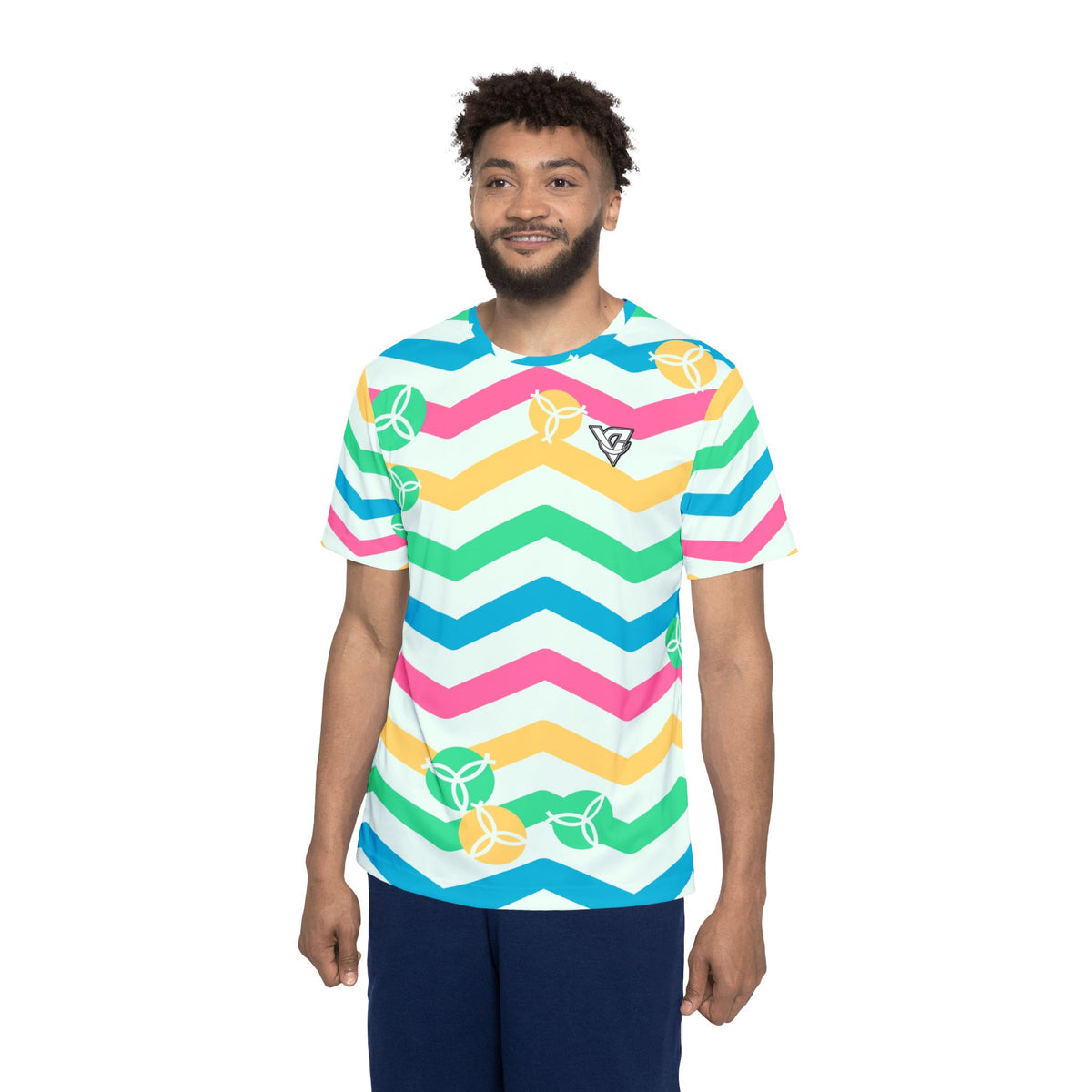 Volleyball Mint Sorbet Chevron Rush Men's Sports Jersey