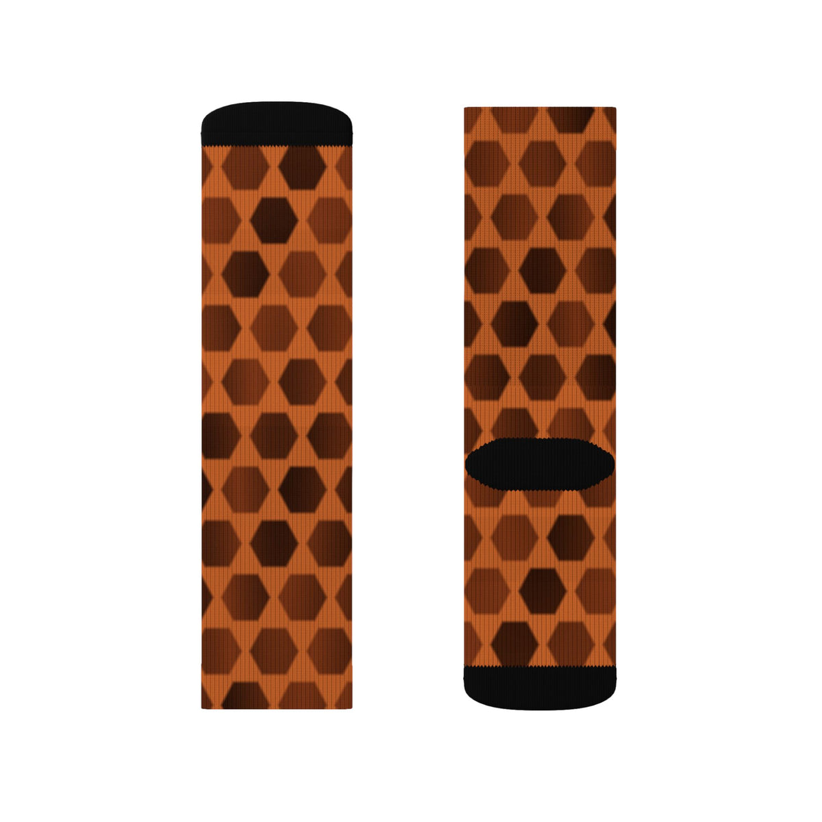 Cinnamon Hex Grid Athletic Crew Socks