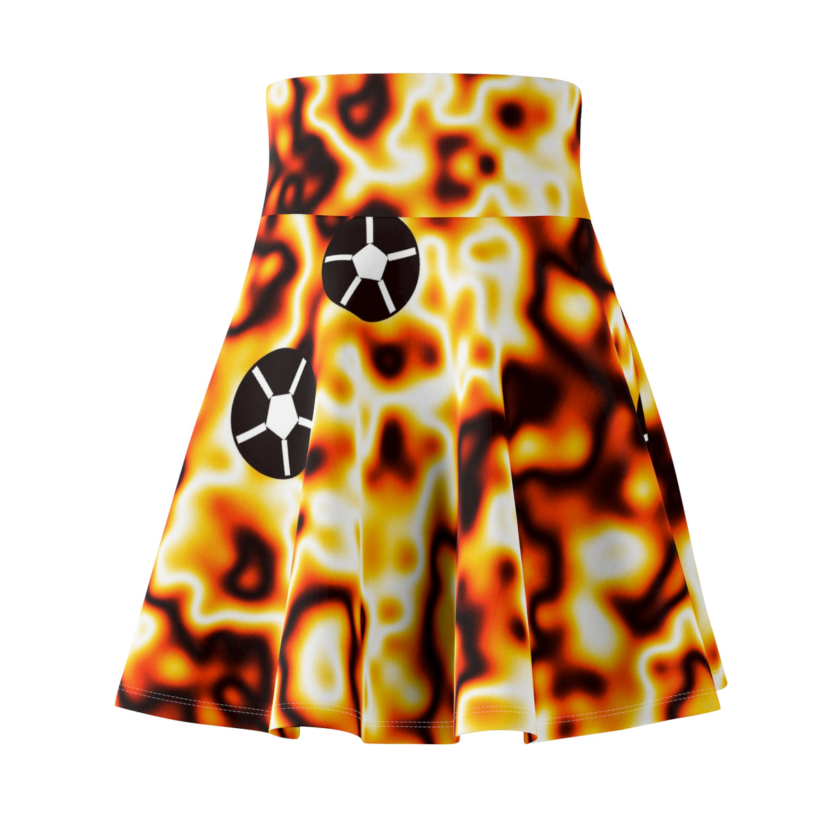 Soccer Solar Flare Marble Flow Women's Athletic Skater Skirt